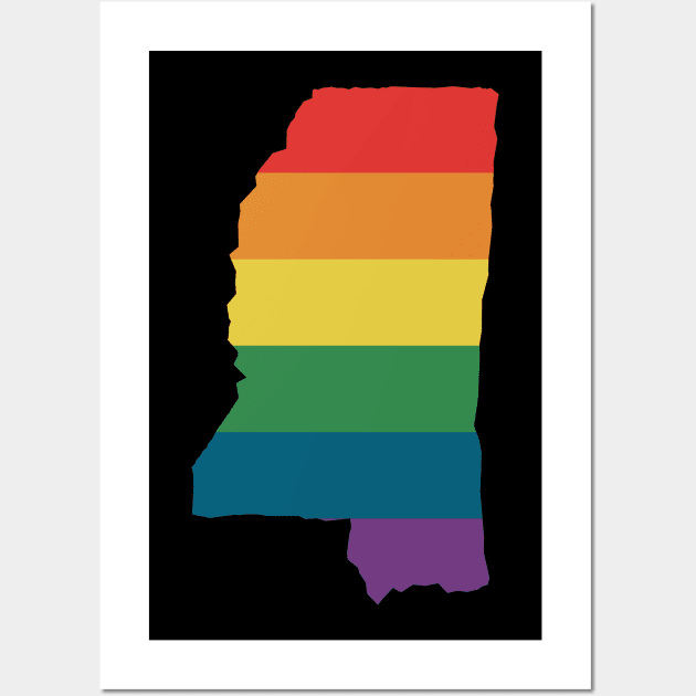 Mississippi State Rainbow Wall Art by n23tees